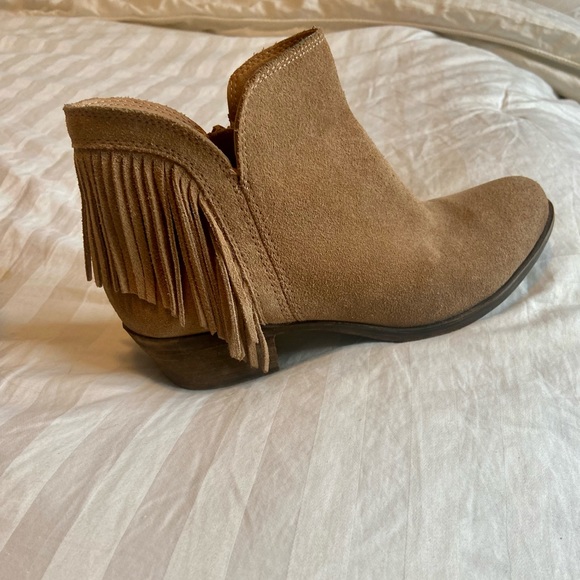 Lucky Brand Fringe Booties (Tan) - Picture 3 of 9